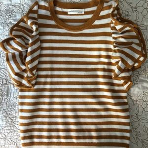 Anthropologie ruffled sleeve tank.